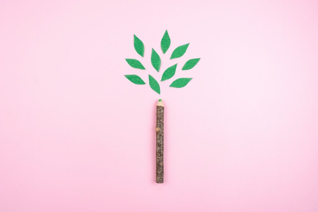 Ecological friendly, sustainable environment, Eco conscious concept with pen in the form of a tree